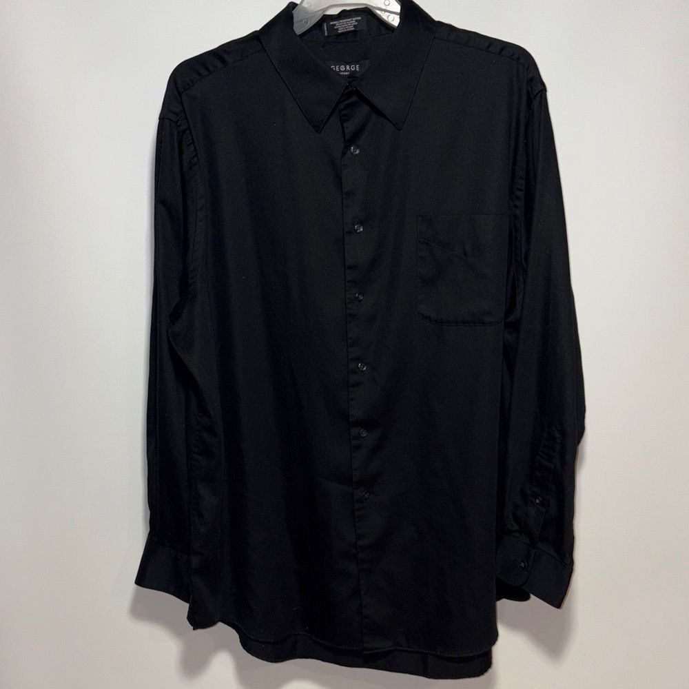 George Men's Black Casual Button Down Shirt